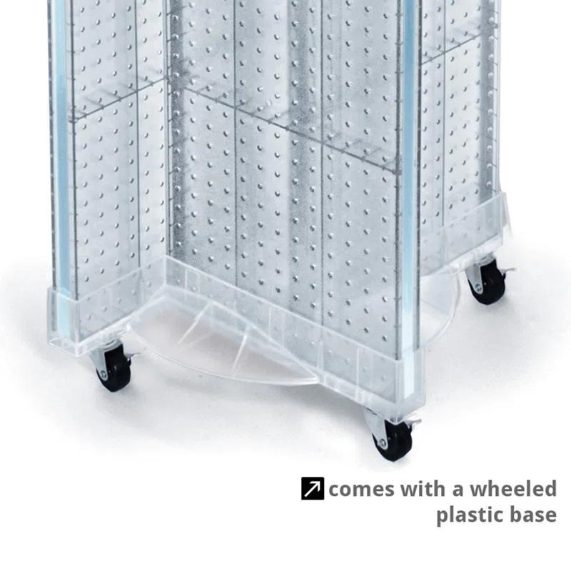 Pinwheel Pegboard Floor Display on Wheeled Base. Panel Size: 13.5"W x 60"H