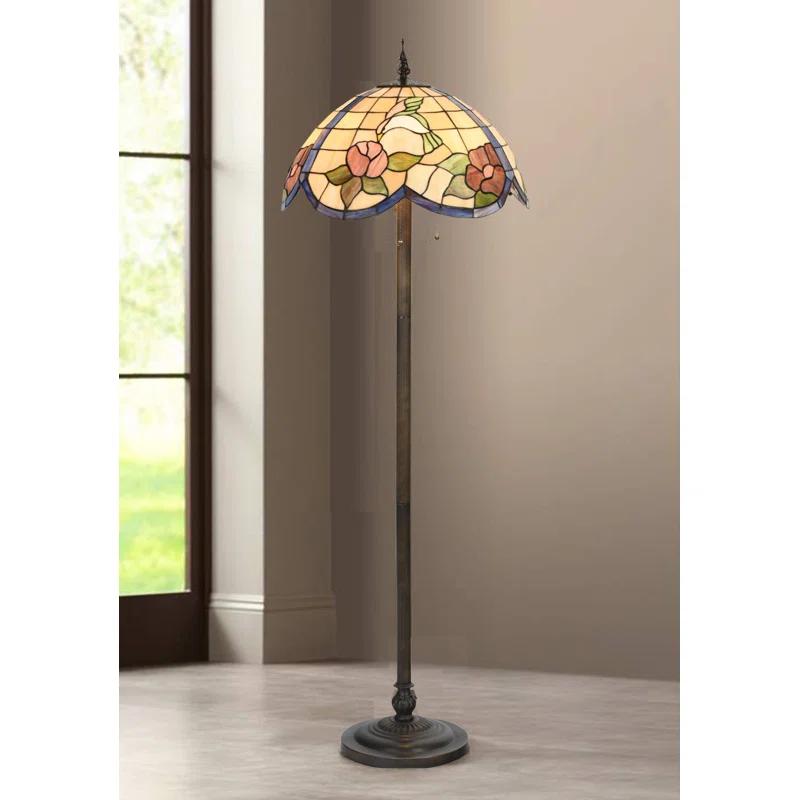 Fine Art Lighting Tiffany Style Hummingbird Floral 63" Floor Lamp