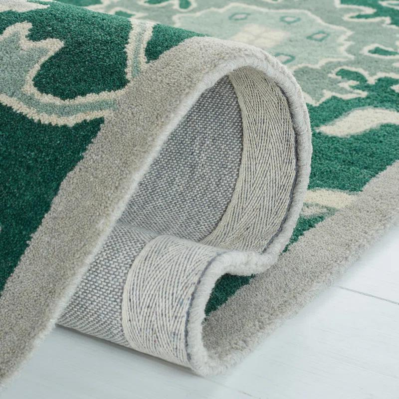 Lauren Ralph Lauren Lauren Ralph Lauren Hand Tufted Wool/Cotton Floral Rug in Dark Green/Ivory