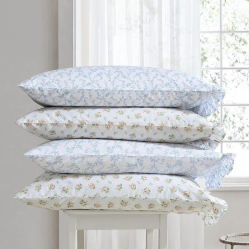 Laura Ashley Evie Laura Ashley Printed Cotton Percale 2 Piece Pillowcase Set
