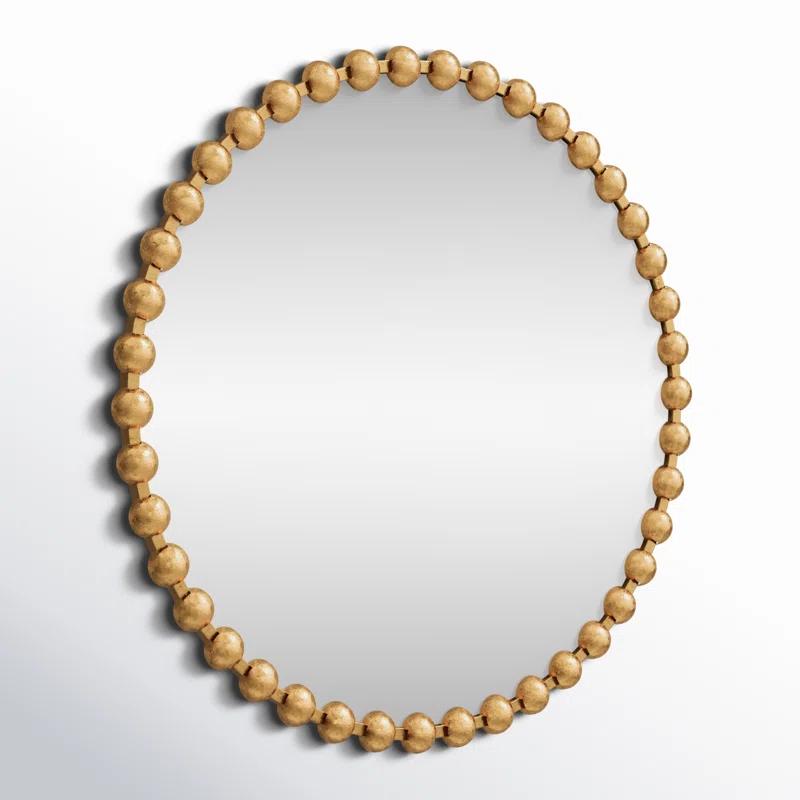 Marlowe Beaded Round Metal Wall Mirror