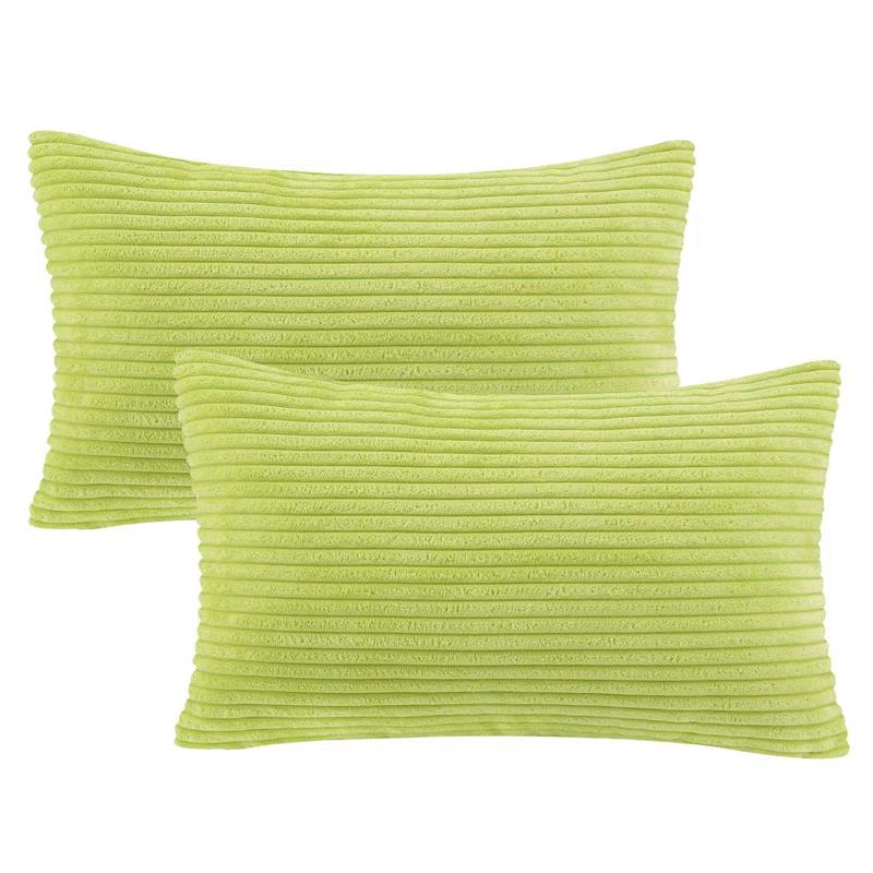 LALA & WONZ Corduroy Striped Throw Pillow Covers (Set of 2)