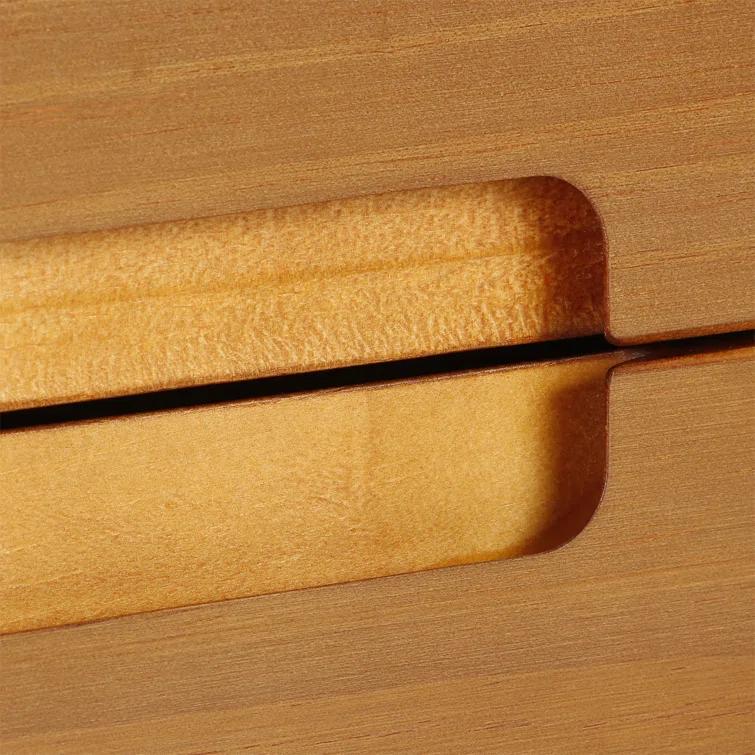 George Oliver Solid Wood Groove 2-Drawer Nightstand