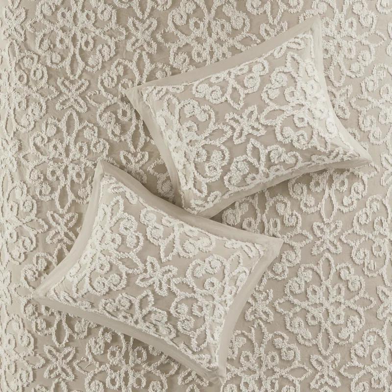 Kelly Clarkson Home Emberly Tufted 100% Cotton Sateen Coverlet Set in Farmhouse Style