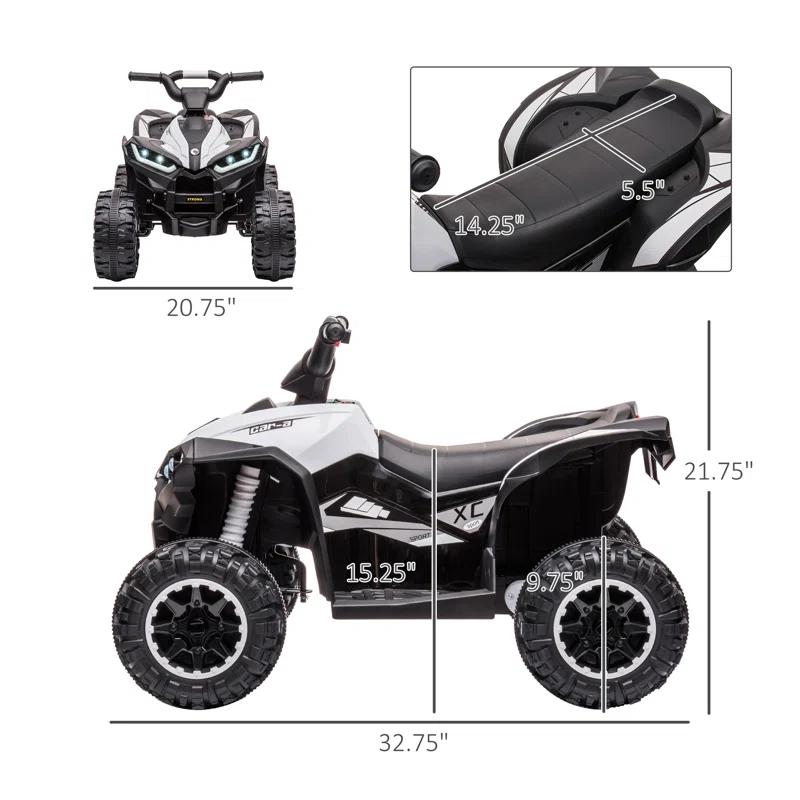 Aosom 12 Volt 1 Seater All-Terrain Vehicles Battery Powered Ride On