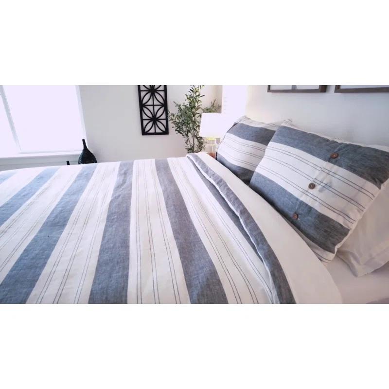 Ella Jayne Home French Linen Cotton Striped Duvet Cover Set