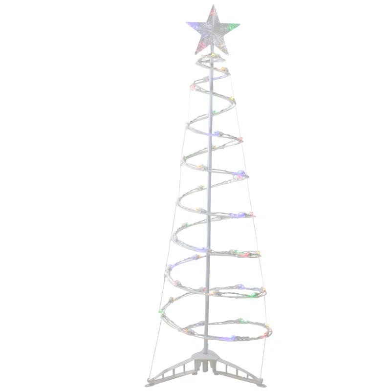 Northlight Seasonal 4ft LED Lighted Spiral Cone Tree Outdoor Christmas Decoration Multi Lights