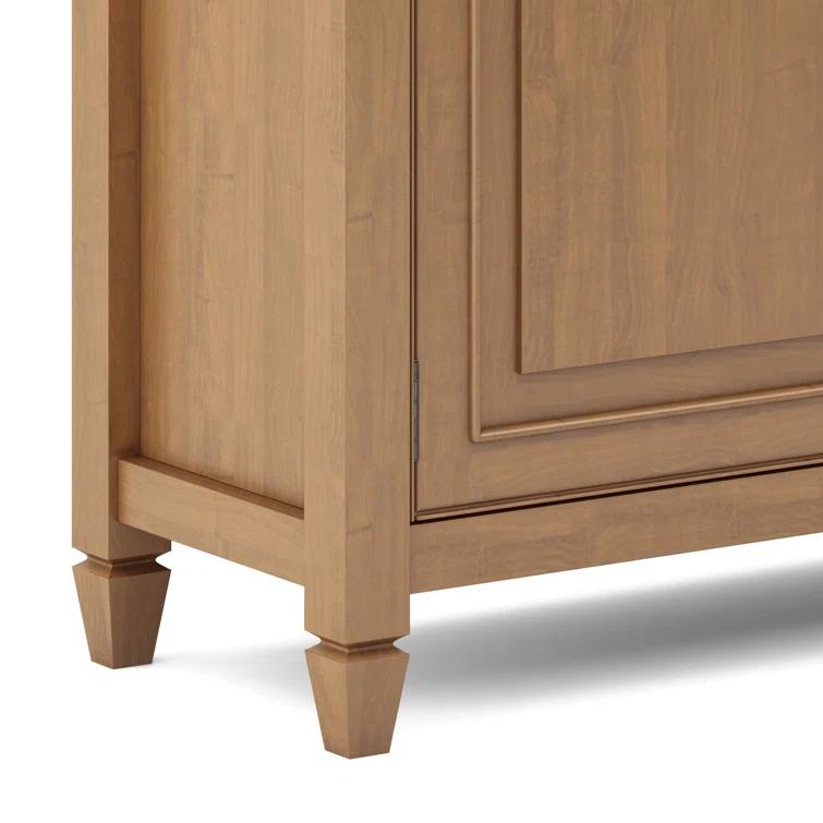 Simpli Home Connaught 40"W Solid Wood 2-Shelf Entryway Storage Cabinet with 2 Storage Drawers