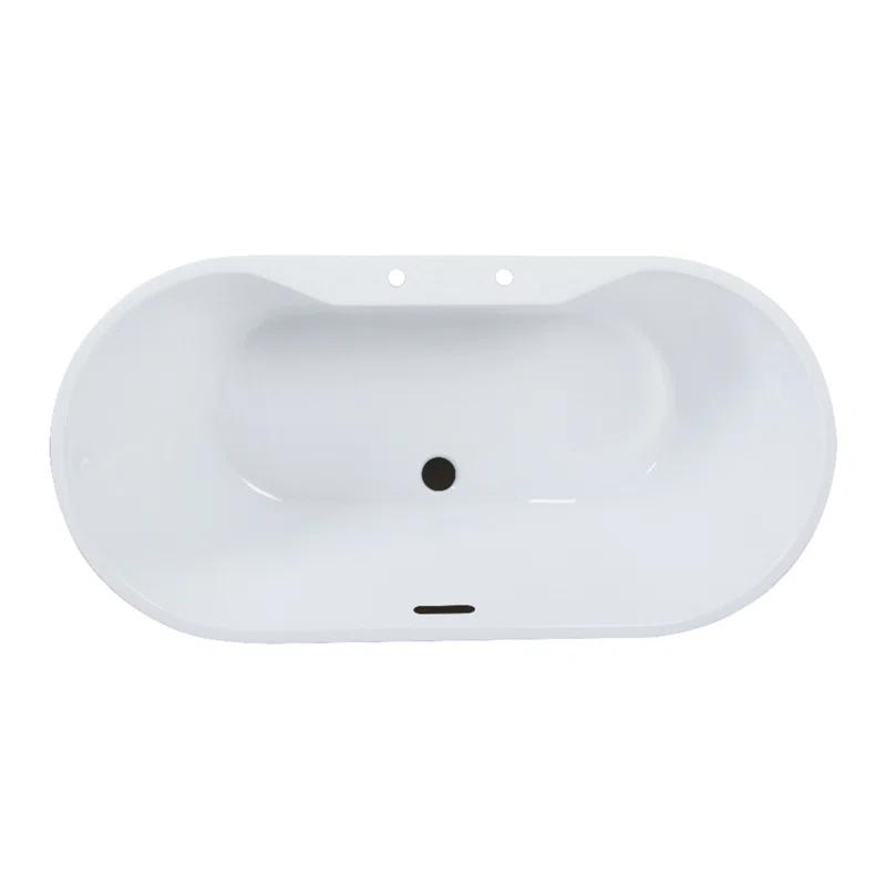 Kingston Brass VT7DE512823C420 Kingston Brass Aqua Eden 51-Inch Acrylic Oval Double Ended Freestanding Tub With Drain