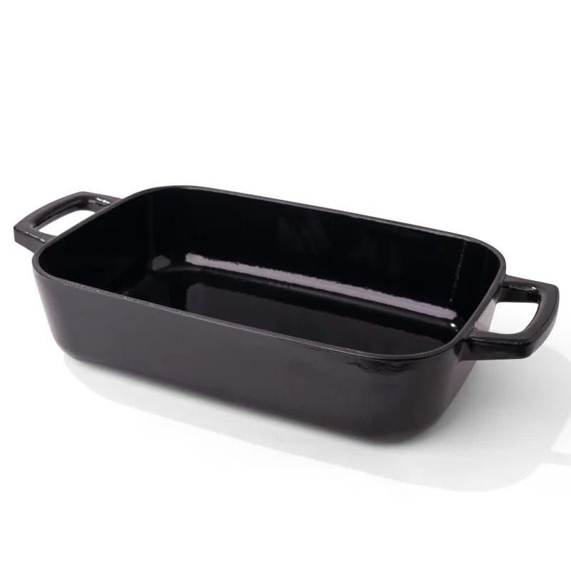 Alva Alva Nori Enameled Cast Iron Dutch Oven Dish Roasting Pan Rectangular Nonstick Stove-to-Table Enamel Coated Pot, Non Toxic, Compatible with All Stovetops, Oven Safe & Induction Safe