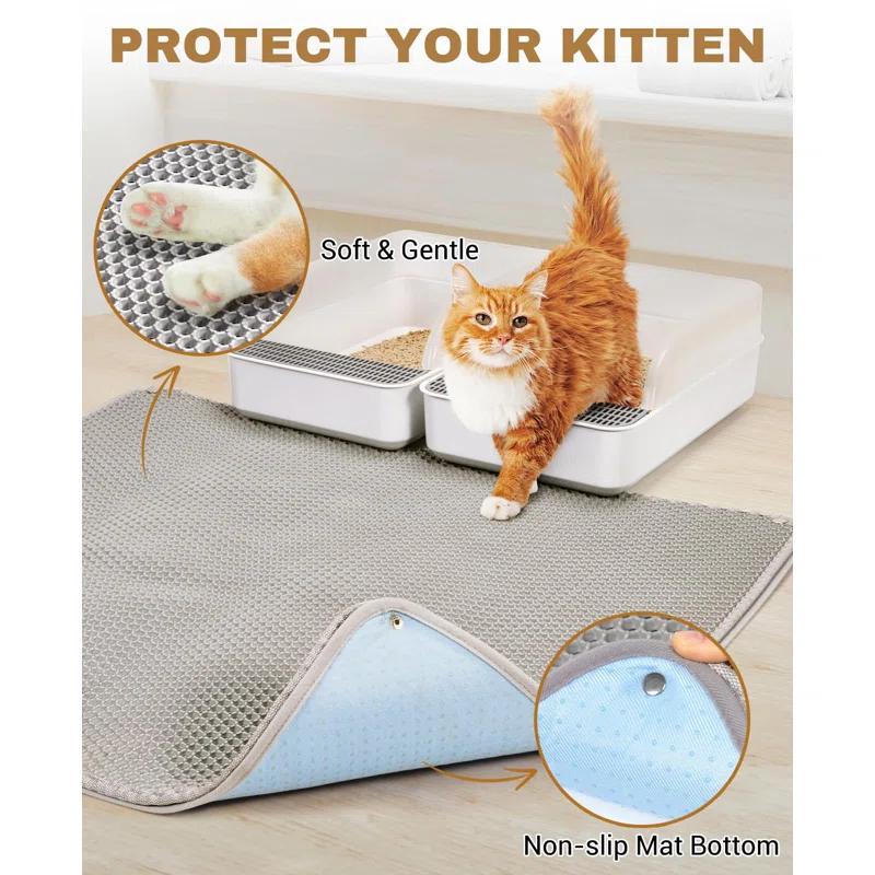 BBCPC Extra Large Cat Litter Mat, Machine Washable, Waterproof & Easy Clean