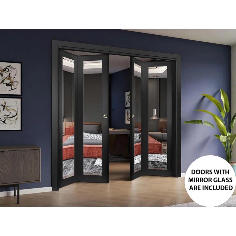 SARTODOORS Lucia Mirrored Glass Standard Black Door Slab