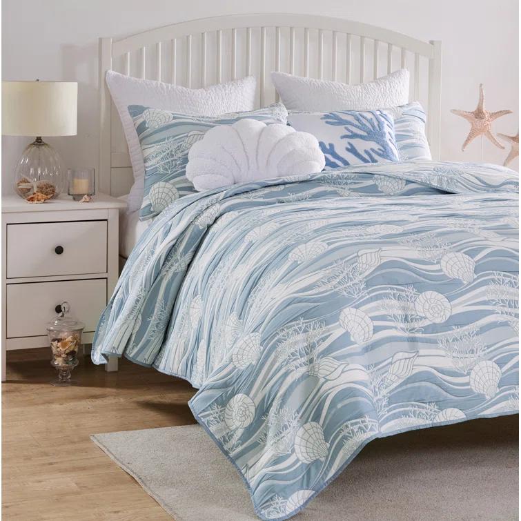 Greenland Home Fashions Coastal Paradise Jacquard Coverlet Set
