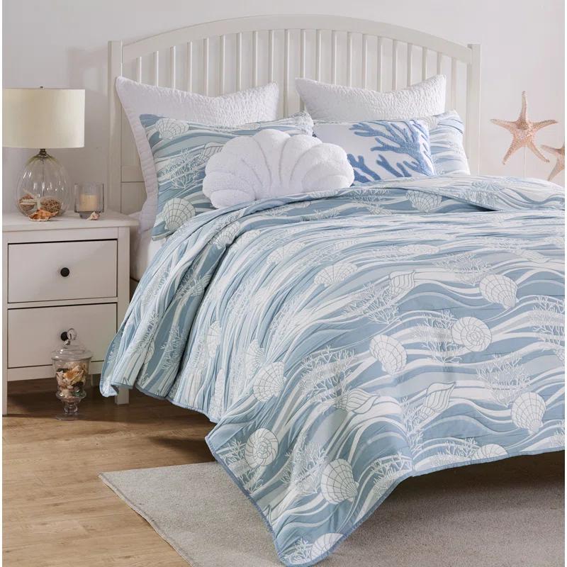 Greenland Home Fashions Coastal Paradise Jacquard Coverlet Set