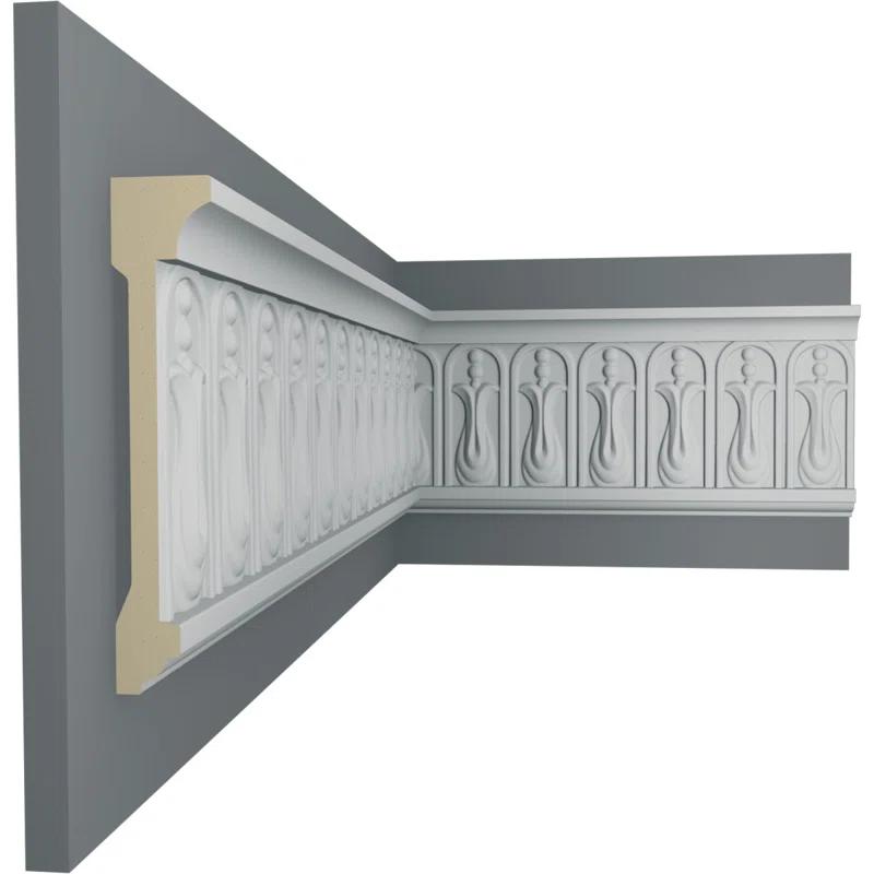 Ekena Millwork 6 1/4"H x 1 1/2"P x 94 1/2"L Odessa Chair Rail Moulding (Set of 2)