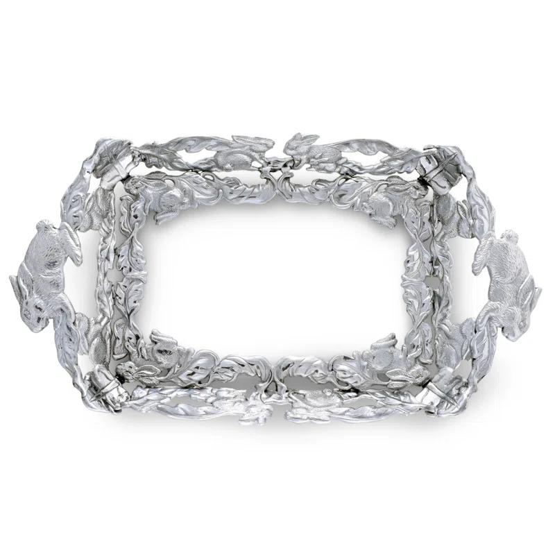 Silver Bunny Aluminum and Glass 3-Quart Casserole Dish