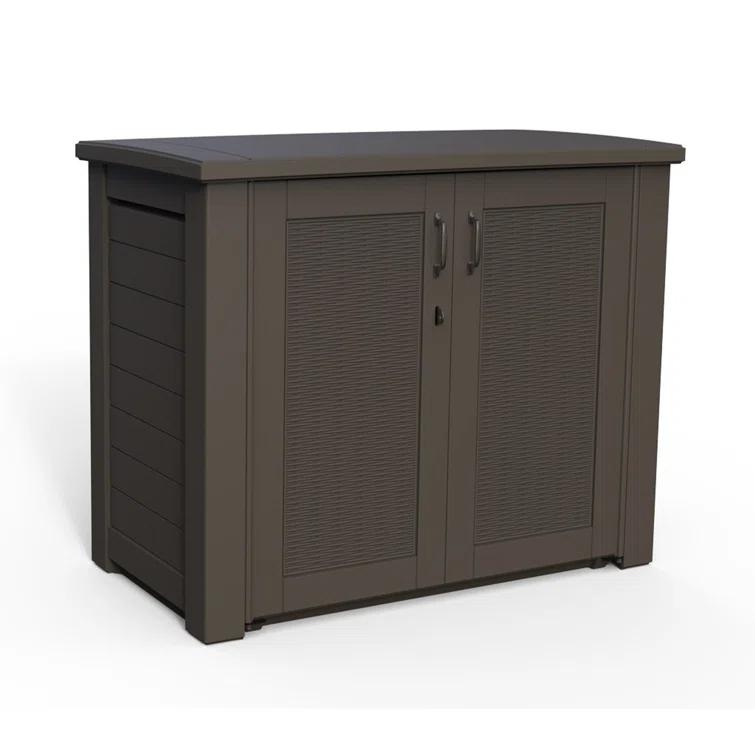 CG INTERNATIONAL TRADING 123 Gallon Water Resistant Lockable Deck Box in Brown | Wayfair