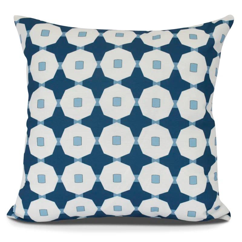 e by design Goals, Gourds, And Gatherings Geometric Indoor/Outdoor Reversible Throw Pillow