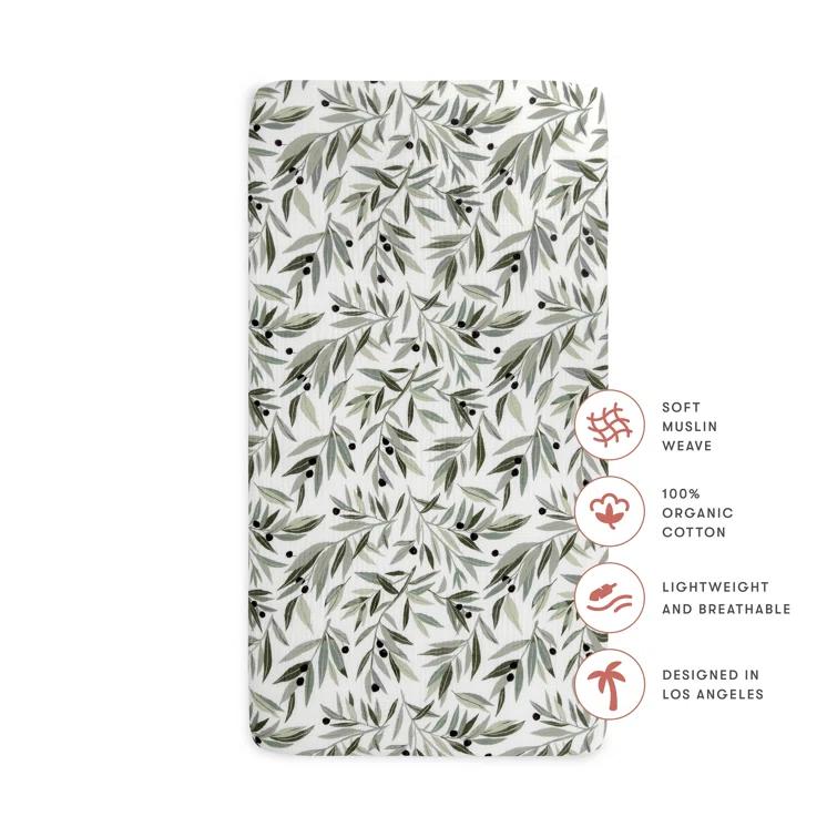 Olive Branches Fitted Crib Sheet