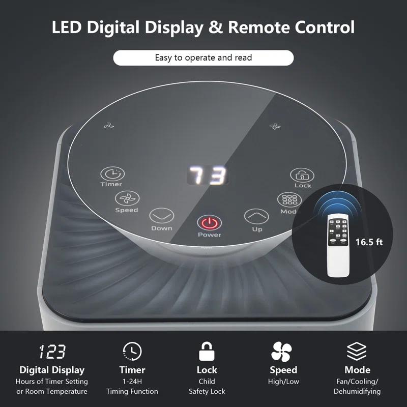 Costway Costway 8000 BTU Portable Air Conditioner for 230 Square Feet with Remote Included