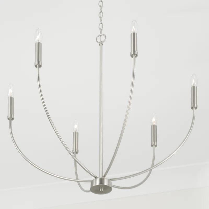 Ansley 6 Light Metal Dimmable Chandelier