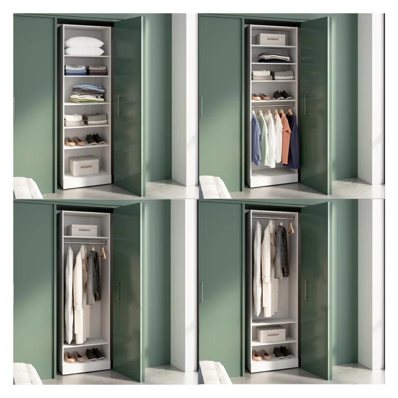 Bestar Florence 25W X 16D Modular Reach-In Or Walk-In Closet System Tower With Shelves