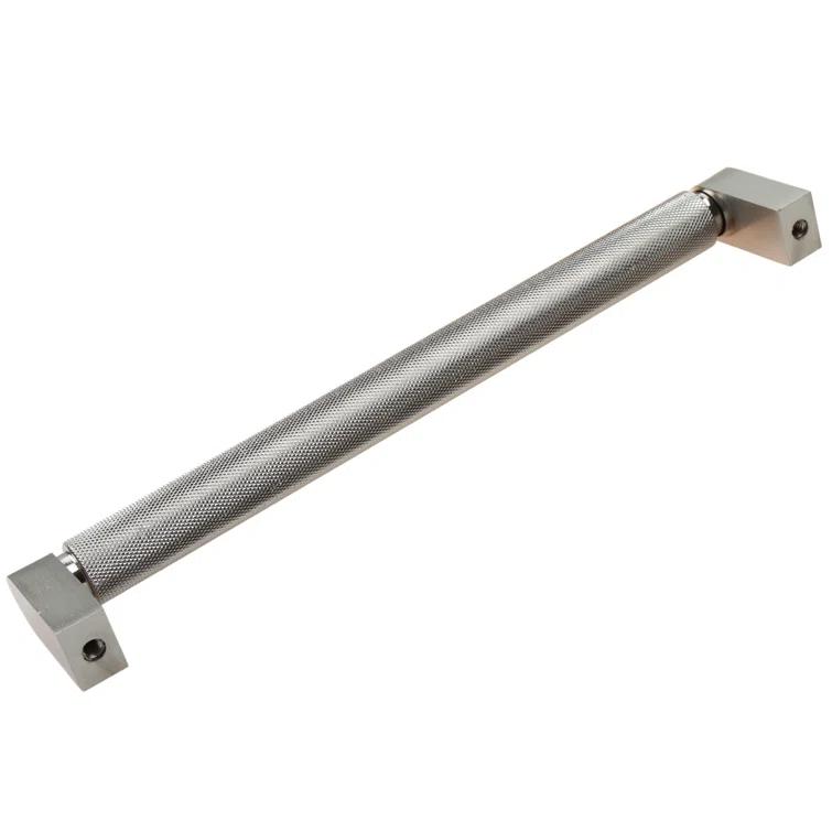 6.25-inch Brushed Nickel Knurled Bar Pull with Mounting Hardware