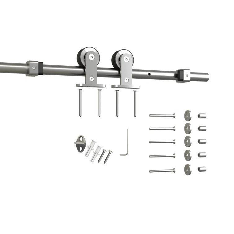 Calhome Paneled Wood Primed Barn Door with Installation Hardware Kit & Reviews | Wayfair