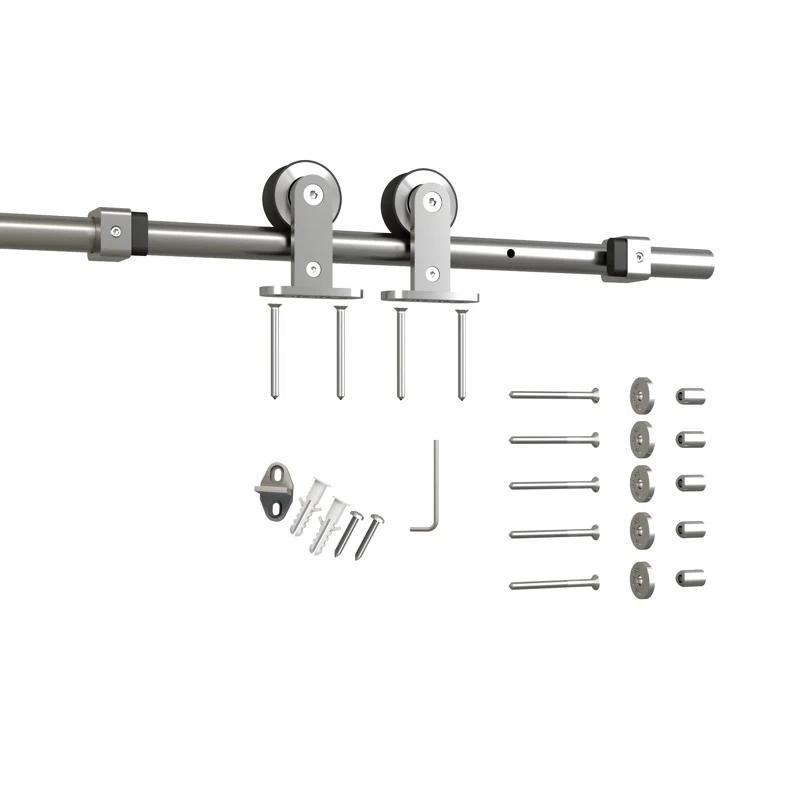 Calhome Paneled Wood Primed Barn Door with Installation Hardware Kit & Reviews | Wayfair