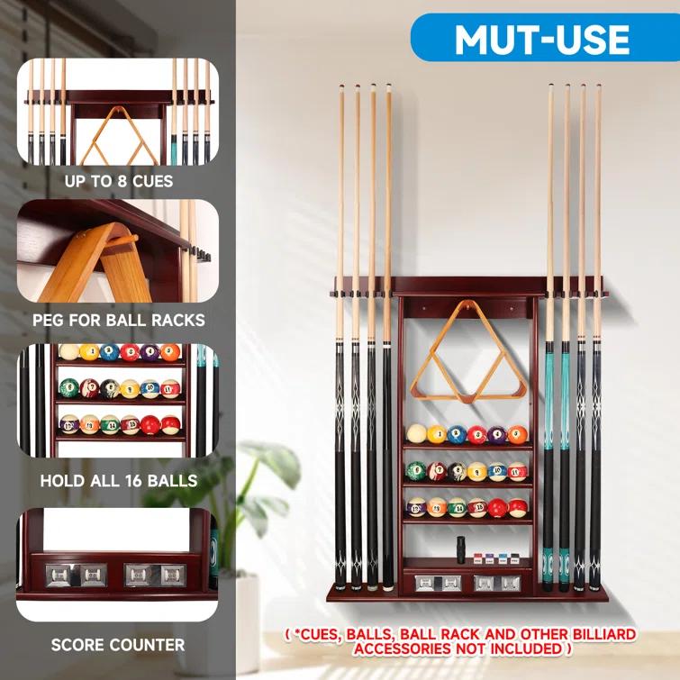 GSE Games & Sports Expert GSE Games & Sports Expert Wood Pool Cue Rack