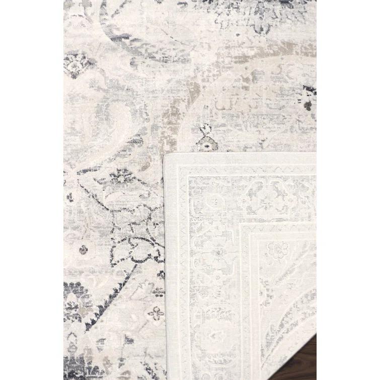 Pasargad Amadeus Power Loom Oriental Area Rug in Ivory/Gray