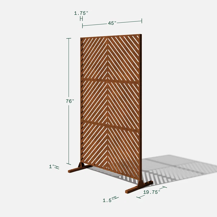 76'' H x 45.6'' W Screen Series Metal Fence Panels