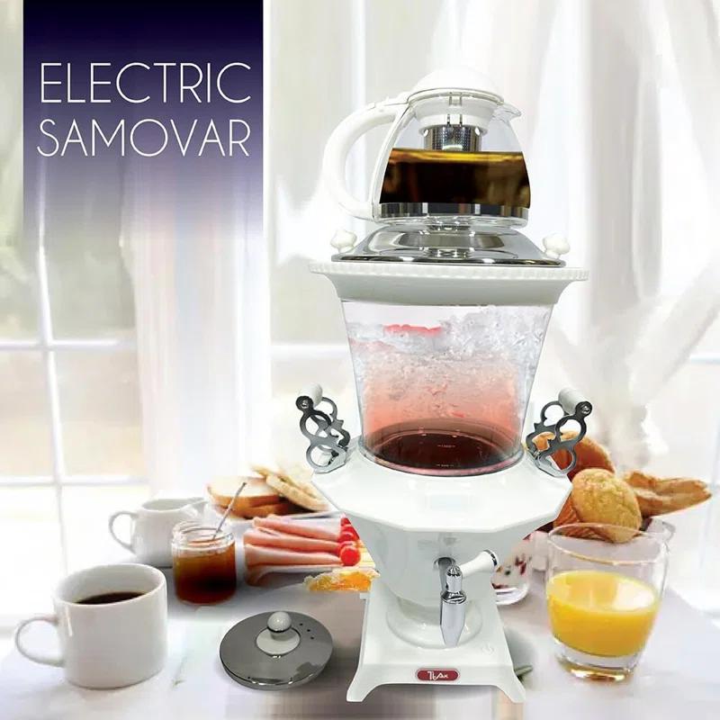 Ttak Houseware Ttak Houseware Electric Glass Samovar - Tea Maker Water Auto Shut Off Kettle Modern Design Overheat Boil-Dry Protection LED Temperature Glass Teapot