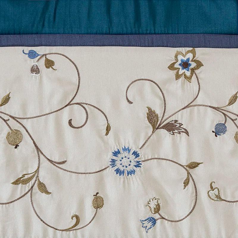 Gracie Mills Gracie Mills Rogelio Floral Embroidered Window Valance