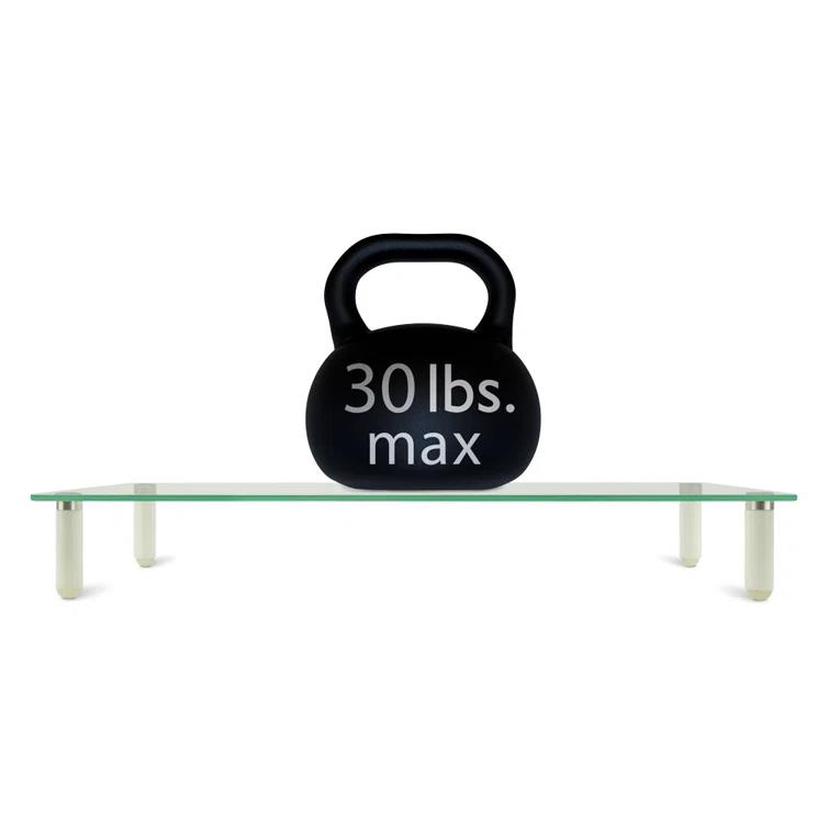 Mount-it Mount-It! Glass Desktop Monitor Stand Riser, 22 Inches Wide Clear Tempered Glass Hold Up to 44 Lbs.