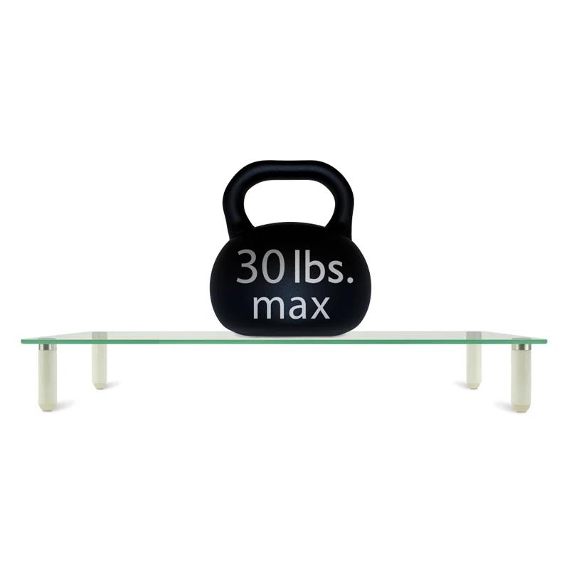 Mount-it Mount-It! Glass Desktop Monitor Stand Riser, 22 Inches Wide Clear Tempered Glass Hold Up to 44 Lbs.