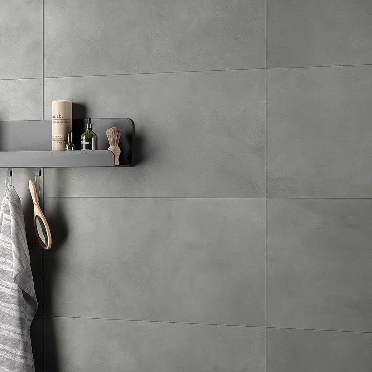 Bond Tile Ryx 15.74 in. x 31.49 in. Matte Porcelain Concrete Look Floor and Wall Tile (13.77 Sq. Ft. / Case)