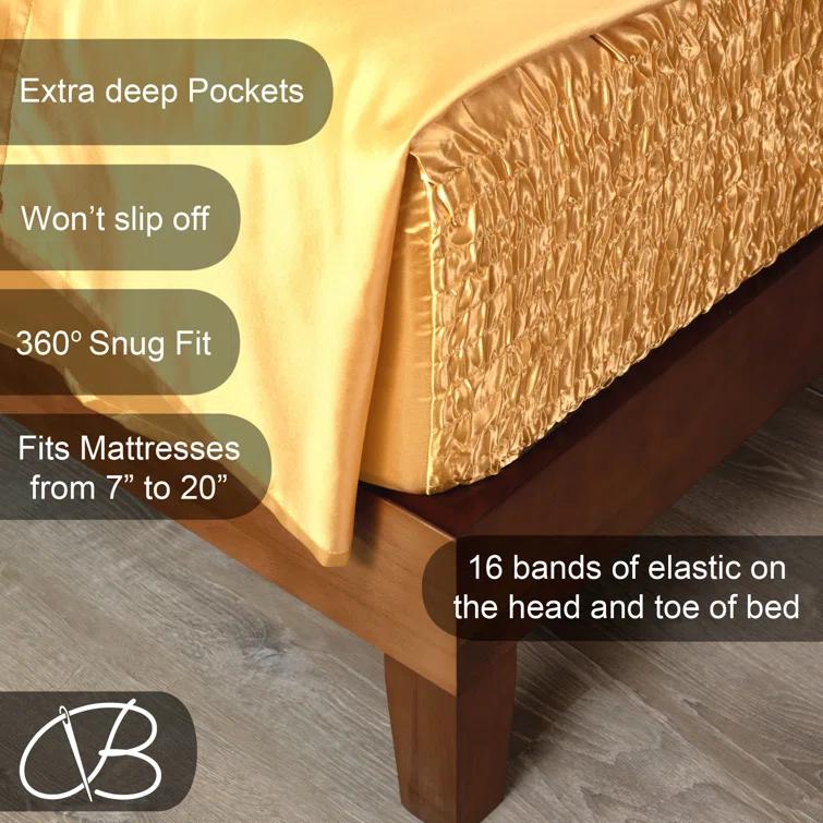 Bed Tite Smooth Satin BedTite Tight Grip Sheet Set