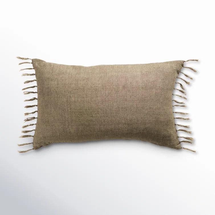 Roy Linen Pillow - Sage / 13" x 21" / Down