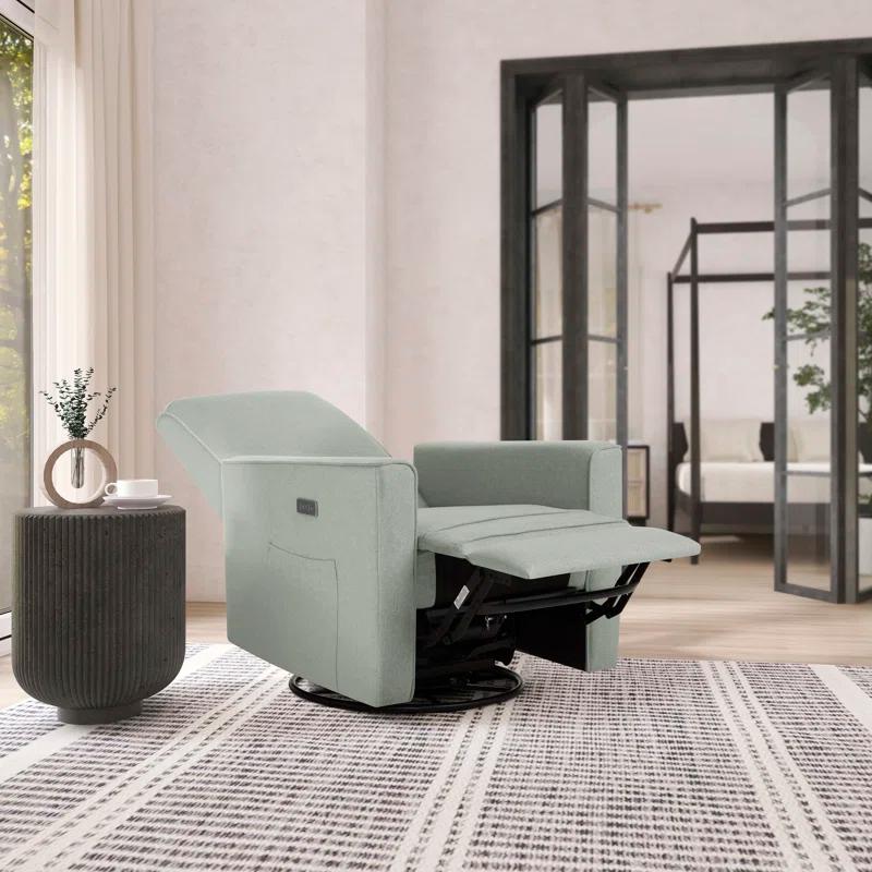 Evolur Greenguard Gold Certified Upholstered Swivel Reclining Glider