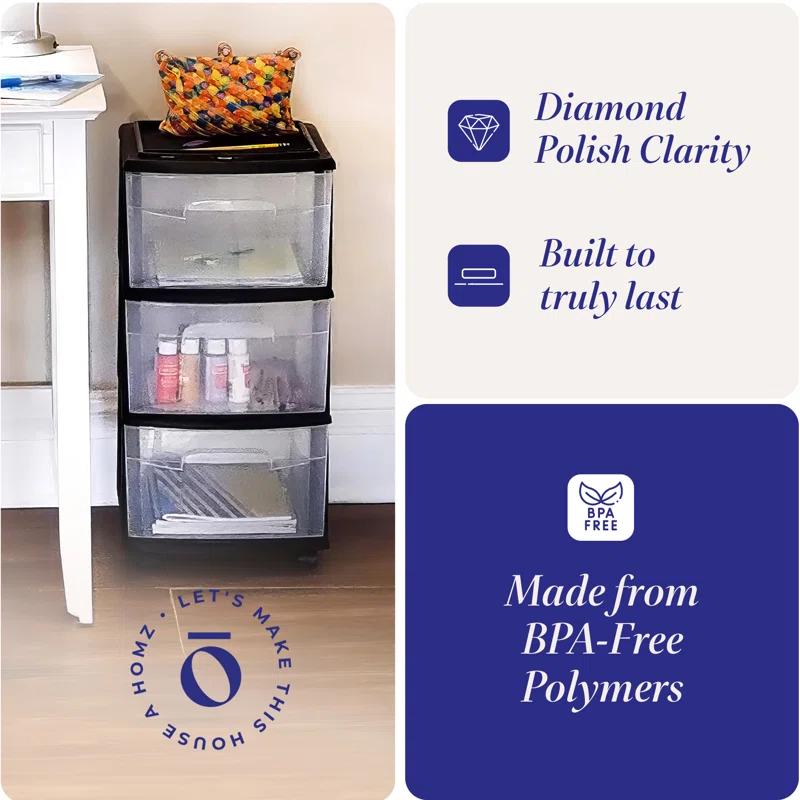 Homz Homz Plastic Drawer Medium Storage Container Tower