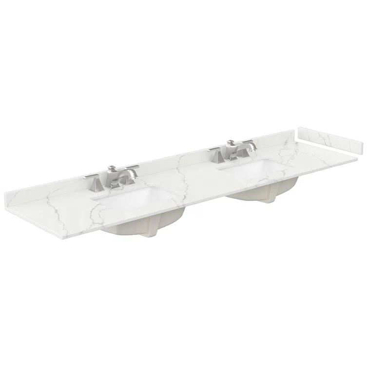 Wyndham Collection Elan 84'' Double Bathroom Vanity with Quartz Top