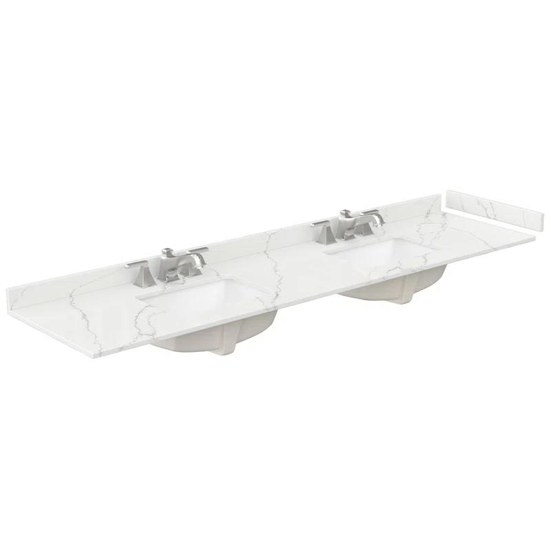 Wyndham Collection Elan 84'' Double Bathroom Vanity with Quartz Top