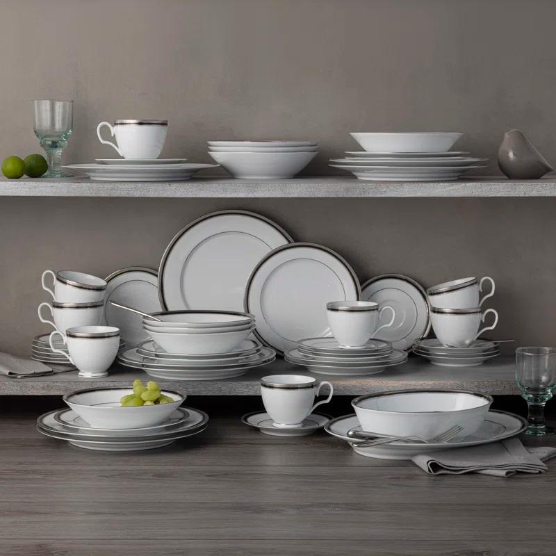 Noritake Noritake Austin Platinum 50-Piece Dinnerware Set, Service for 8