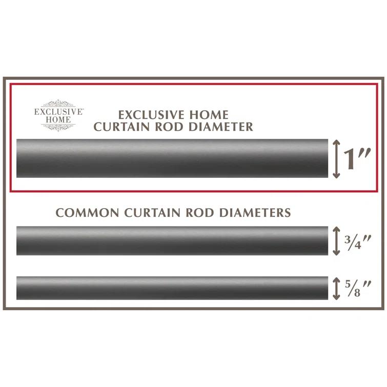 August Grove® EXCLUSIVE HOME Topper 1" Curtain Rod and Finial Set