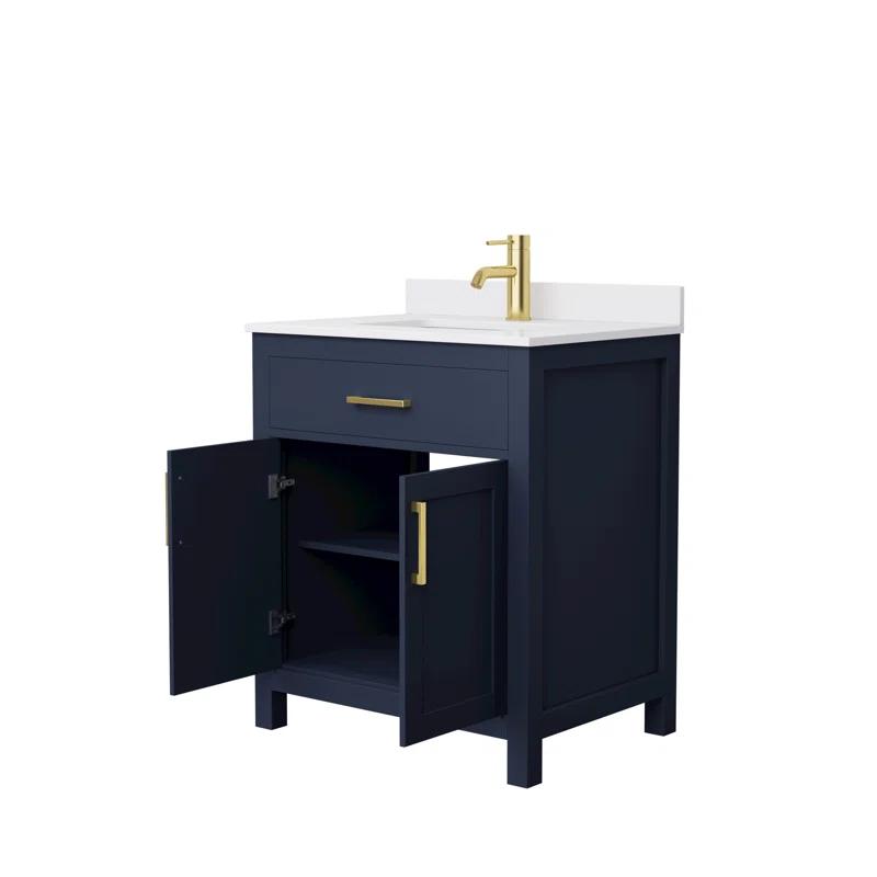 Wyndham Collection Beckett 30" Freestanding Single Bathroom Vanity with Cultured Marble Top
