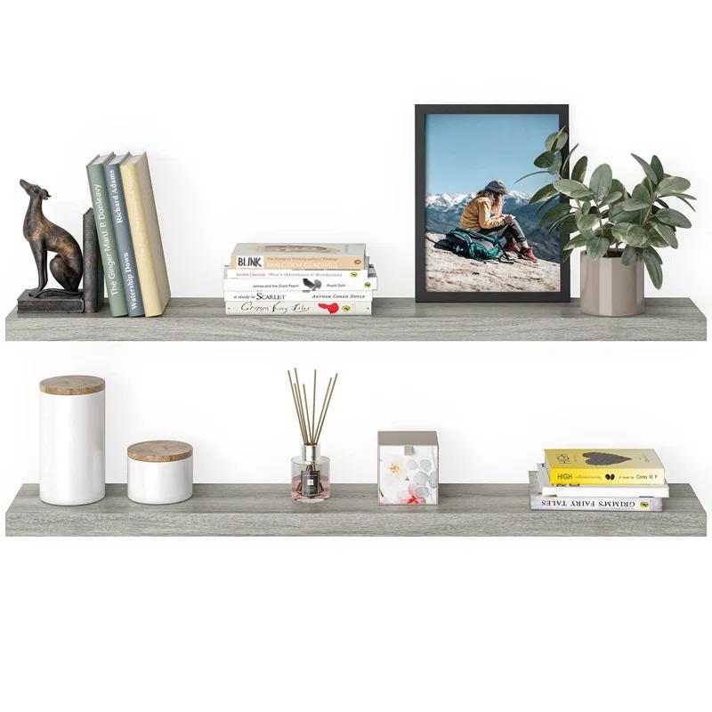 Ballucci Miami 48" W x 8" D Floating Shelves Set with Invisible Wall Mount Brackets (Set of 2)