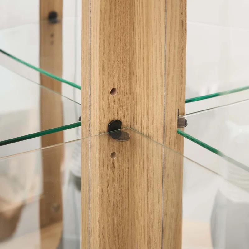 hernansofa Corner Lighted Curio Cabinet Corner Glass Cabinet Lighted Curio Cabinet Corner Display Case