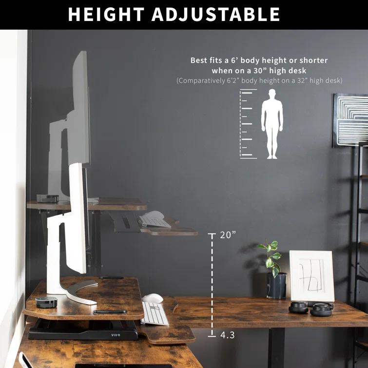 Vivo VIVO Height Adjustable Corner Desktop Monitor Riser 38" (DESK-V000KL series)