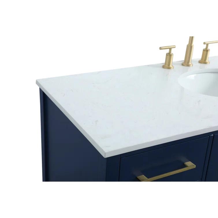 Andover Mills™ Irene 54'' Single Bathroom Vanity with Engineered Marble Top